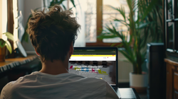 Persona che prepara il file perfetto stampa DTF e ordina online su DTF Print